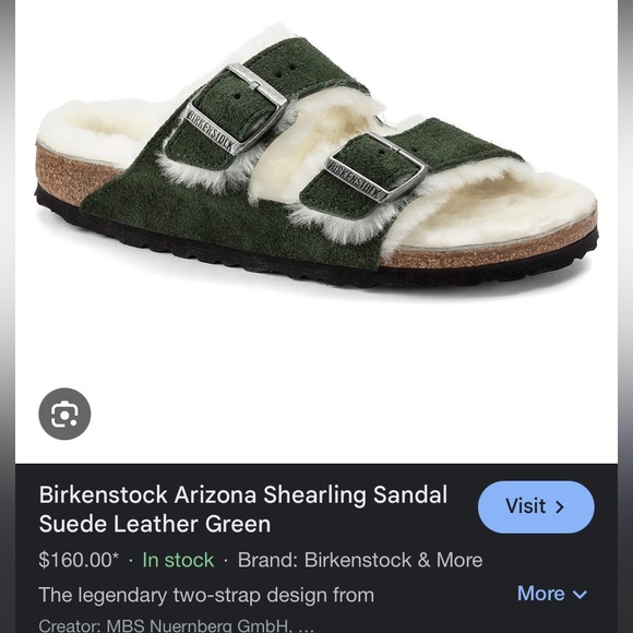 New men’s Birkenstock Arizona Mountain green genuine sheep fur lined sandal 42 - Picture 9 of 9